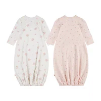 Huggies Baby Girls Crew Neck Long Sleeve 2-pc. Nightgown