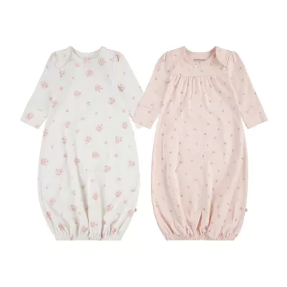 Huggies Baby Girls Crew Neck Long Sleeve 2-pc. Nightgown