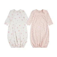 Huggies Baby Girls Crew Neck Long Sleeve 2-pc. Nightgown