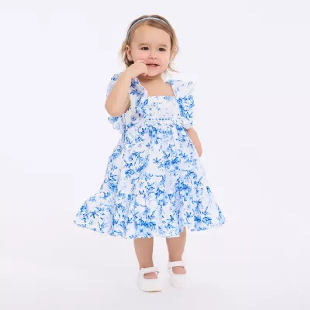 Bonnie Jean Toddler Girls Sleeveless Flutter Sleeve Fit + Flare Dress