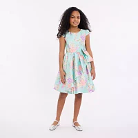 Bonnie Jean Big Girls Short Sleeve Cap Fit + Flare Dress