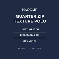 Haggar® Men's Premium Comfort Quarter Zip Houndstooth Polo