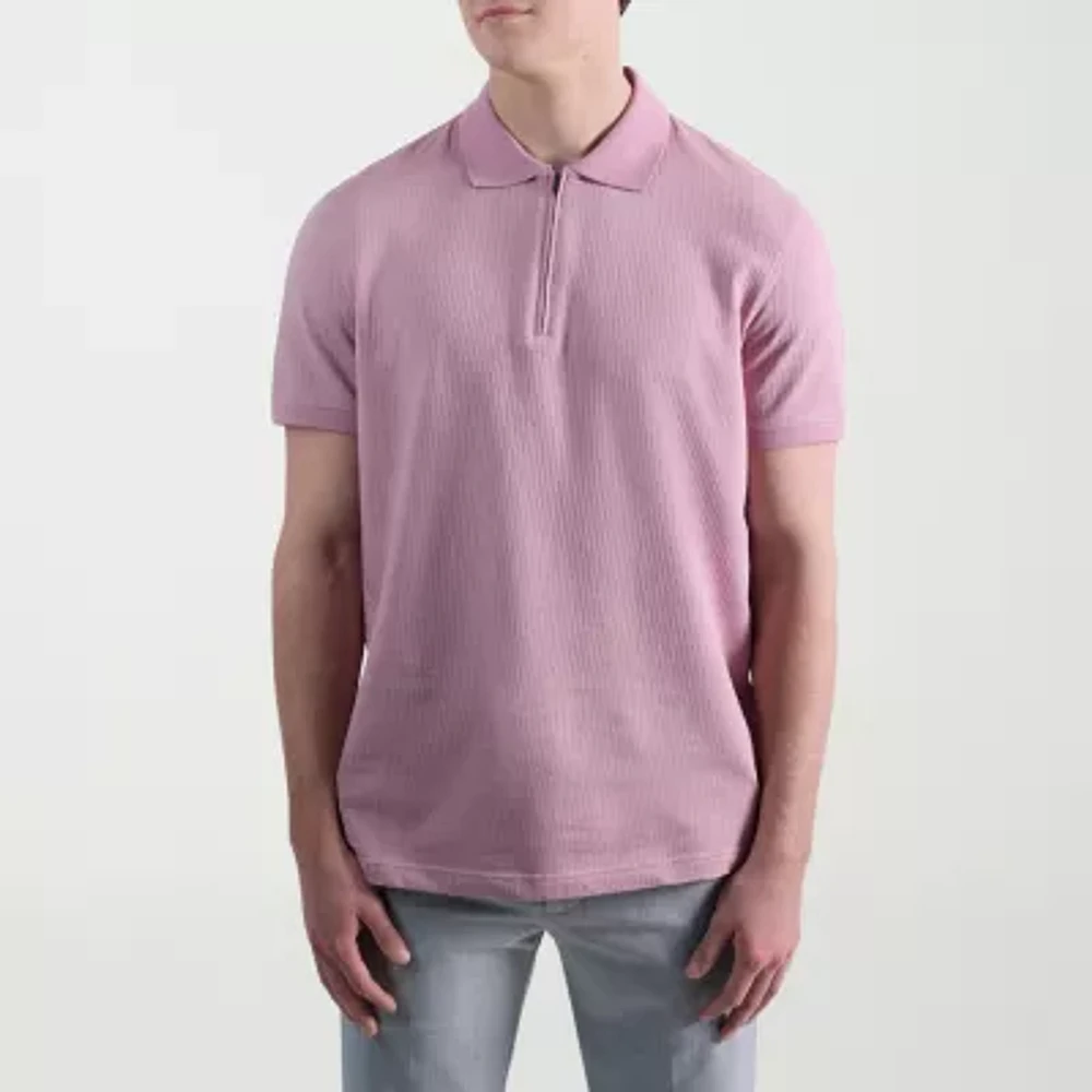 Haggar® Men's Premium Comfort Quarter Zip Houndstooth Polo