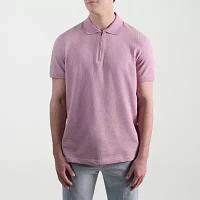 Haggar® Men's Premium Comfort Quarter Zip Houndstooth Polo