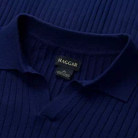 Haggar Johnny Collar Mens Slim Fit Short Sleeve Polo Shirt