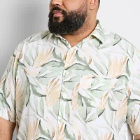 Van Heusen Big and Tall Mens Moisture Wicking Regular Fit Short Sleeve Button-Down Shirt