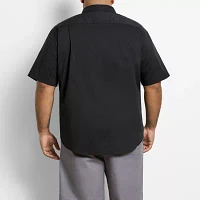 Van Heusen Stainshield Big and Tall Mens Regular Fit Short Sleeve Button-Down Shirt