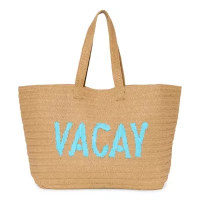 Mixit Straw Vacay Tote Bag