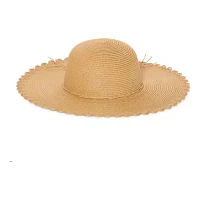 SOL and MER Scalloped Lace Edge Womens Floppy Hat