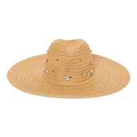 SOL and MER Rhinestone With Oversized Brim Womens Panama Hat