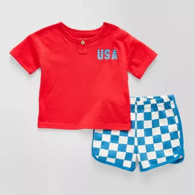 Okie Dokie Baby Boys 2-pc. Short Set