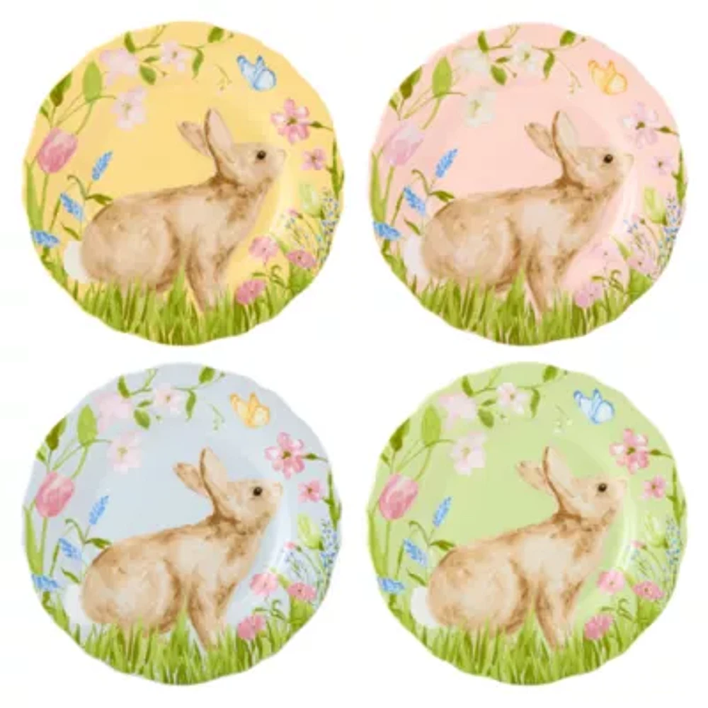 Linden Street Mariposa Garden 4-pc. Stoneware Salad Plate