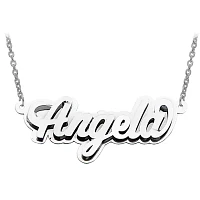 Personalized 16x42mm Polished 3D Name Necklace