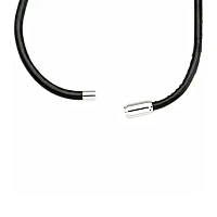 Mens 19" Black Leather Necklace