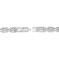 Mens Stainless Steel Chain Bracelet with Lock Extender