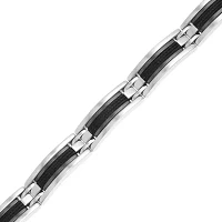 Mens Stainless Steel Chain and Ceramic Link Bracelet