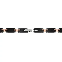 Mens Black Stainless Steel Chain Link Bracelet