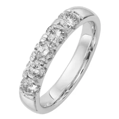 4.5MM 1 CT. T.W. White Moissanite 14K Gold Round Band