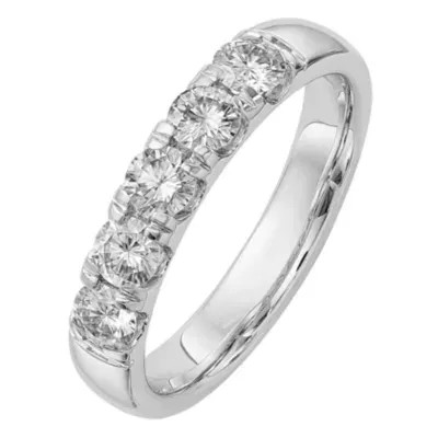 3.5MM 1 1/4 CT. T.W. White Moissanite 14K Gold Round Band