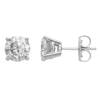 1 7/8 CT. T.W. White Moissanite 14K Gold 6.5mm Round Stud Earrings