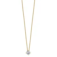 Womens / CT. T.W. White Moissanite 14K Gold Round Pendant Necklace