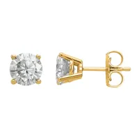 1 1/2 CT. T.W. White Moissanite 14K Gold 6mm Round Stud Earrings