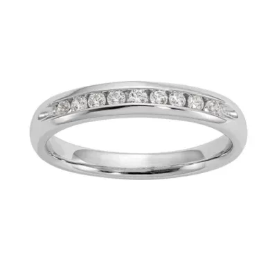 3MM 1/5 CT. Natural White Diamond 14K Gold Wedding Band