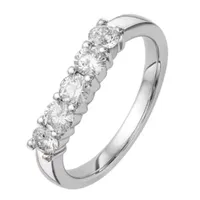 2.5MM 3/4 CT. T.W. Natural White Diamond 14K Gold 5-Stone Anniversary Band