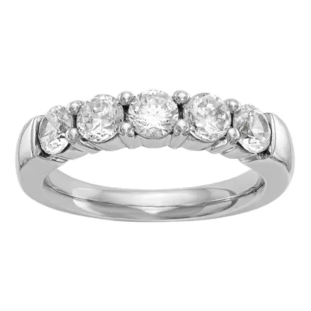 4MM 1 1/4 CT. T.W. Natural White Diamond 14K Gold 5-Stone Anniversary Band