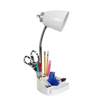 Limelights Gooseneck Organizer Desk Lamp with iPad Tablet Stand Book Holder and USB port