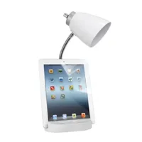 Limelights Gooseneck Organizer Desk Lamp with iPad Tablet Stand Book Holder and USB port
