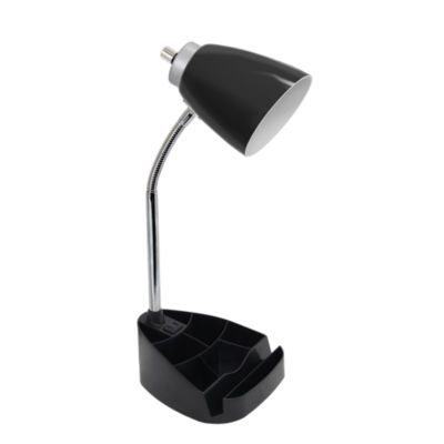 Limelights Gooseneck Organizer Desk Lamp with iPad Tablet Stand Book Holder and Charging Outlet