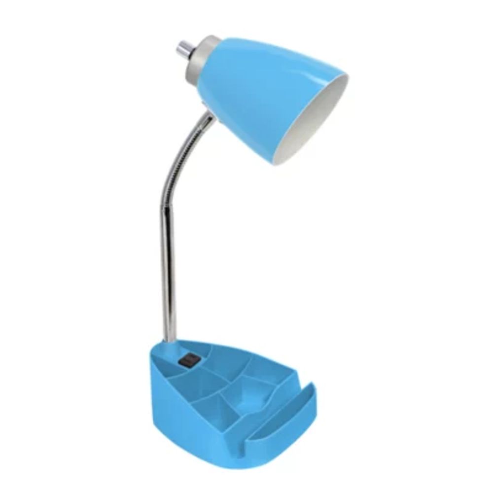 Limelights Gooseneck Organizer Desk Lamp with iPad Tablet Stand Book Holder and Charging Outlet