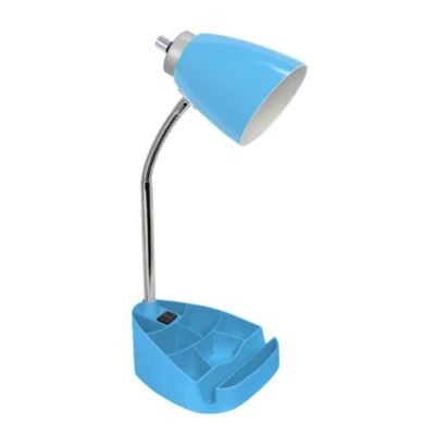 Limelights Gooseneck Organizer Desk Lamp with iPad Tablet Stand Book Holder and Charging Outlet