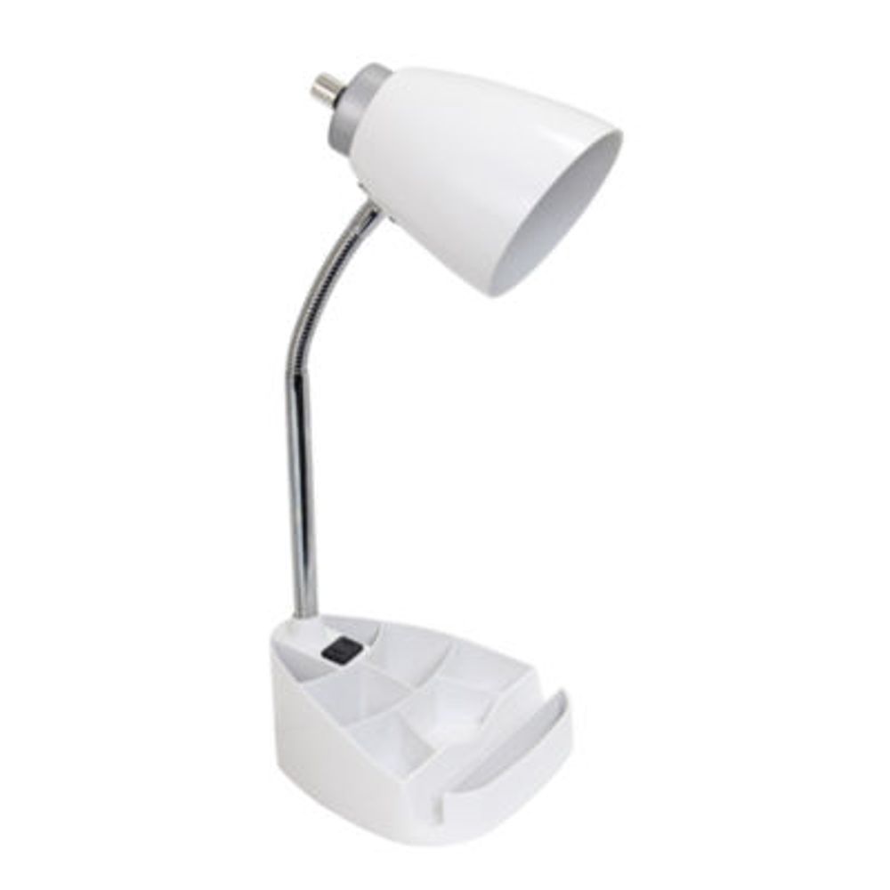 Limelights Gooseneck Organizer Desk Lamp with iPad Tablet Stand Book Holder and Charging Outlet