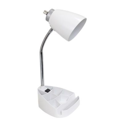 Limelights Gooseneck Organizer Desk Lamp with iPad Tablet Stand Book Holder and Charging Outlet