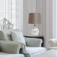 Simple Designs Pearl Table Lamp with Fabric Shade