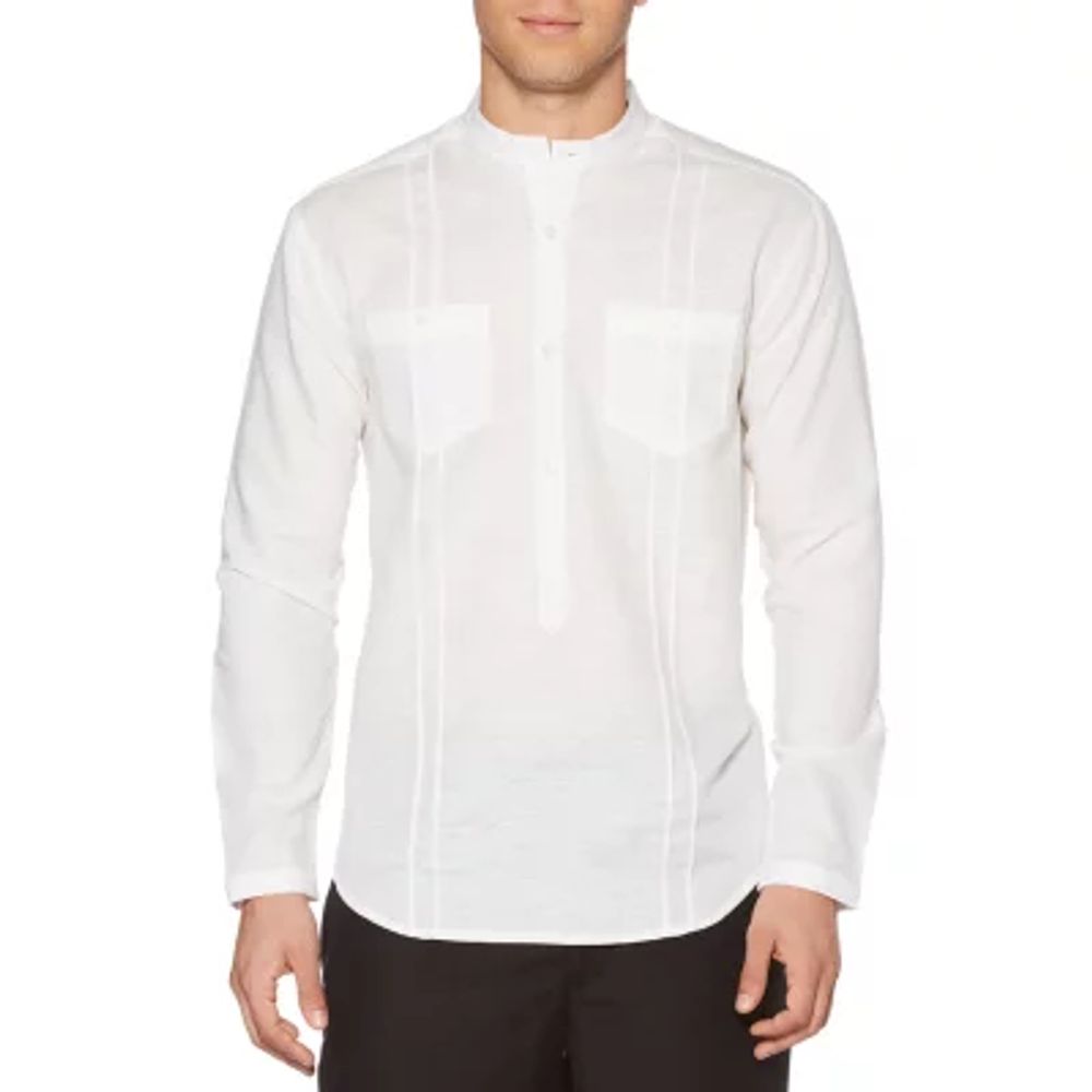 Cubavera Mens Long Sleeve Popover