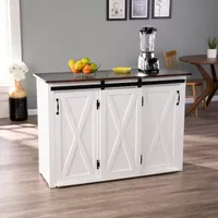 Eldives Wood-Top Kitchen Island