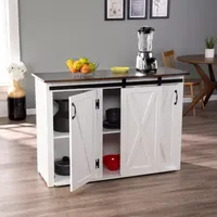 Eldives Wood-Top Kitchen Island