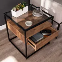 Southern Enterprises Quences Storage 1-Drawer End Table