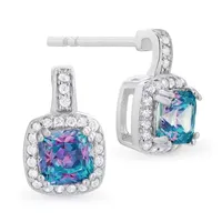 Cubic Zirconia Sterling Silver 11.7mm Stud Earrings