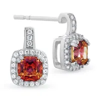 Cubic Zirconia Sterling Silver 11.7mm Stud Earrings