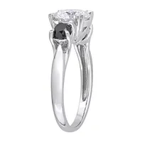 Womens 3/4 CT. T.W. Lab Created White Moissanite 10K Gold 3-Stone Engagement Ring