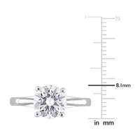 Womens Lab Created White Moissanite 10K Gold Solitaire Engagement Ring