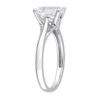 Womens Lab Created White Moissanite 10K Gold Solitaire Engagement Ring
