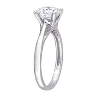 Womens Lab Created White Moissanite 10K Gold Solitaire Engagement Ring