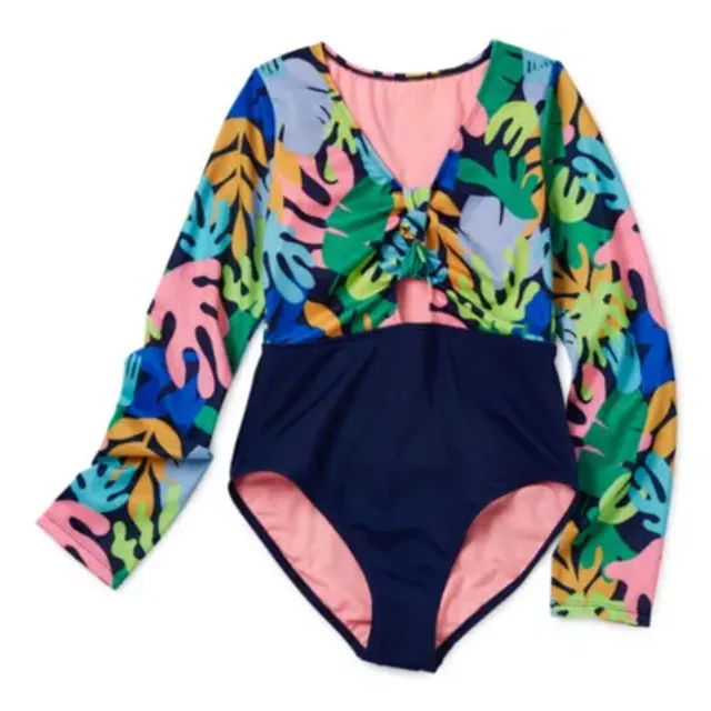 Thereabouts Little & Big Girls Leaf One Piece Swimsuit