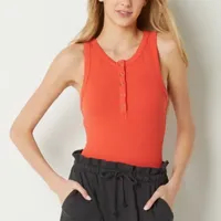 Arizona Womens Round Neck Sleeveless Bodysuit Juniors