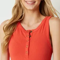 Arizona Womens Round Neck Sleeveless Bodysuit Juniors